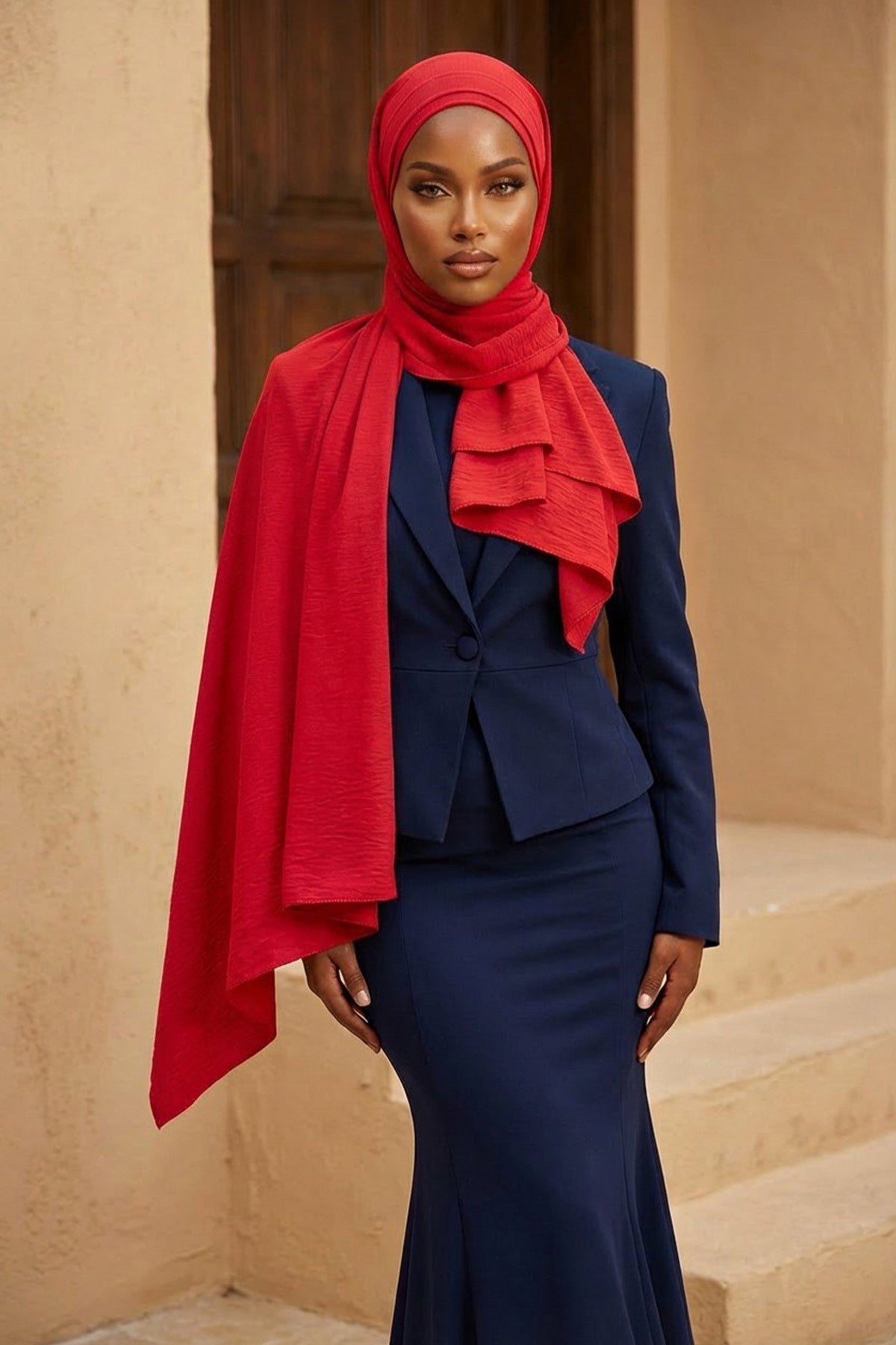 Instant Lightweight Aerobin Shawl Head Turbans For Women Headwear Stylish Head Wrap Elegant Design,CPS-93 Red