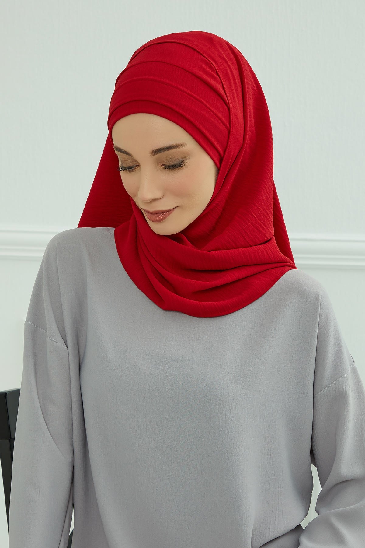 Instant Lightweight Aerobin Shawl Head Turbans For Women Headwear Stylish Head Wrap Elegant Design,CPS-93 Red