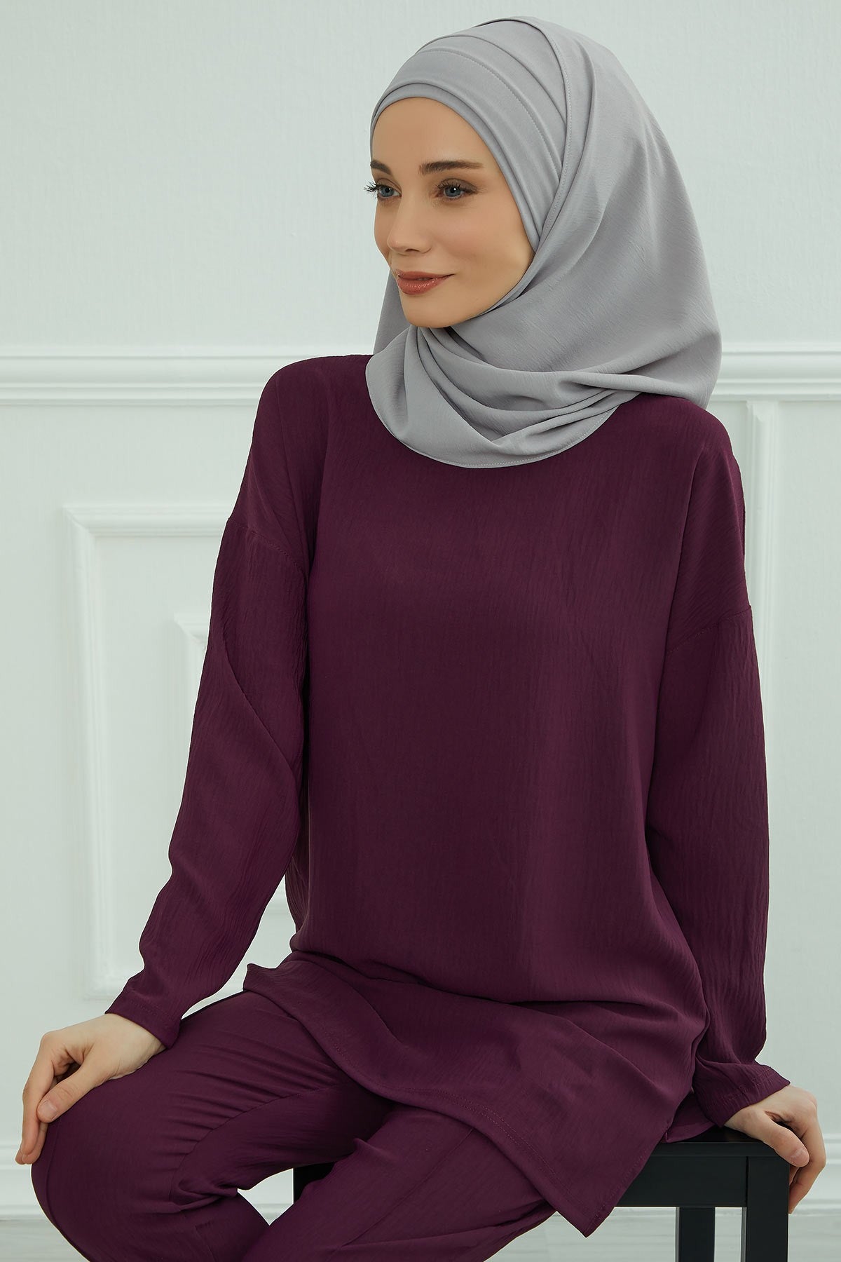 Instant Lightweight Aerobin Shawl Head Turbans For Women Headwear Stylish Head Wrap Elegant Design,CPS-93 Grey