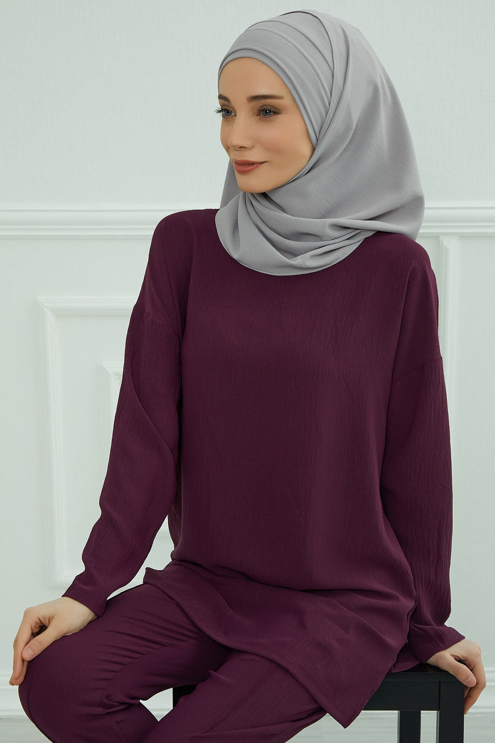 Instant Lightweight Aerobin Shawl Head Turbans For Women Headwear Stylish Head Wrap Elegant Design,CPS-93 Grey
