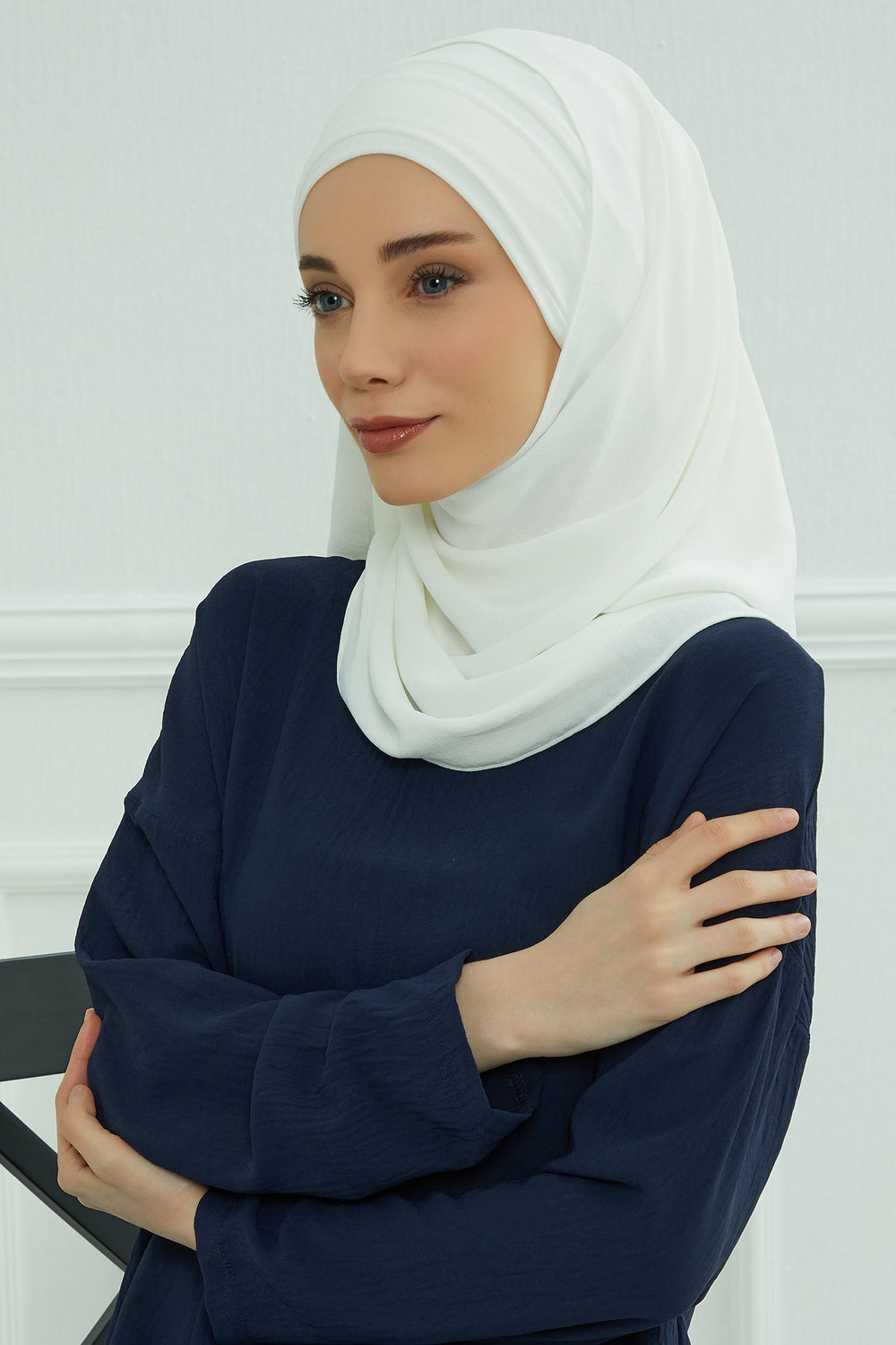 Instant Lightweight Aerobin Shawl Head Turbans For Women Headwear Stylish Head Wrap Elegant Design,CPS-93 White