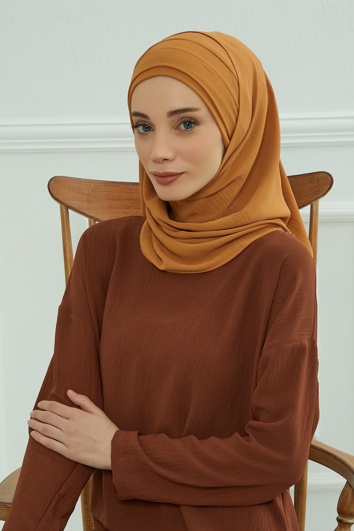 Instant Lightweight Aerobin Shawl Head Turbans For Women Headwear Stylish Head Wrap Elegant Design,CPS-93 Tawny Brown