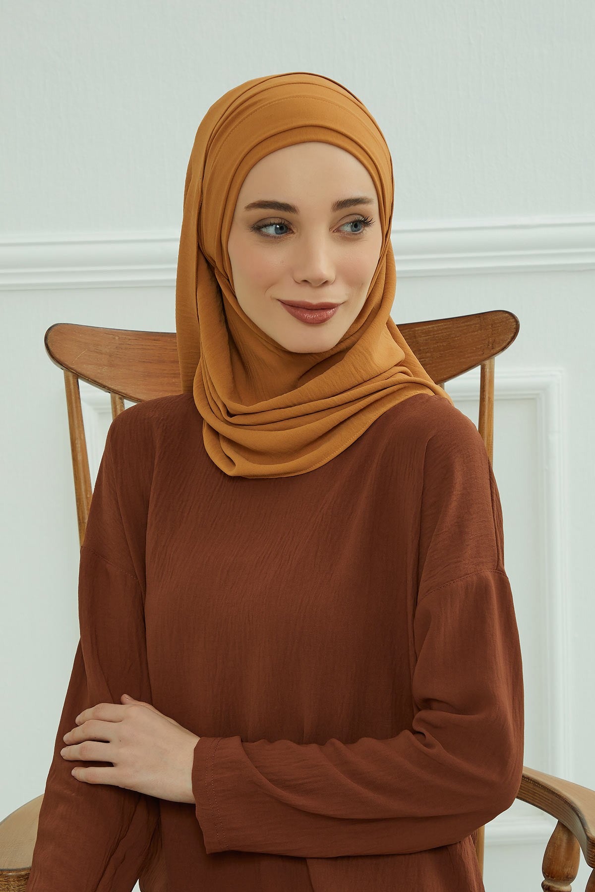 Instant Lightweight Aerobin Shawl Head Turbans For Women Headwear Stylish Head Wrap Elegant Design,CPS-93 Tawny Brown