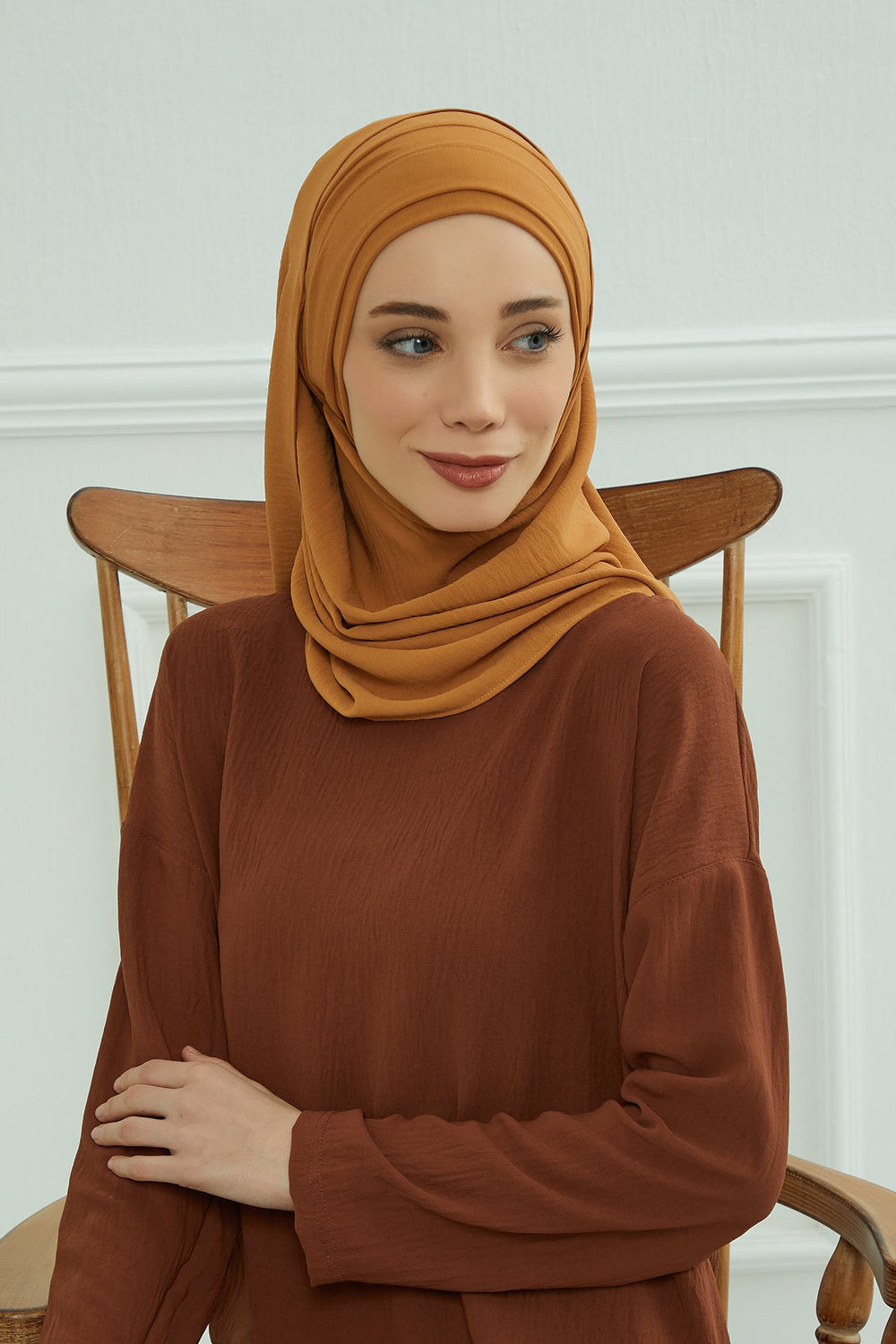 Instant Lightweight Aerobin Shawl Head Turbans For Women Headwear Stylish Head Wrap Elegant Design,CPS-93 Tawny Brown