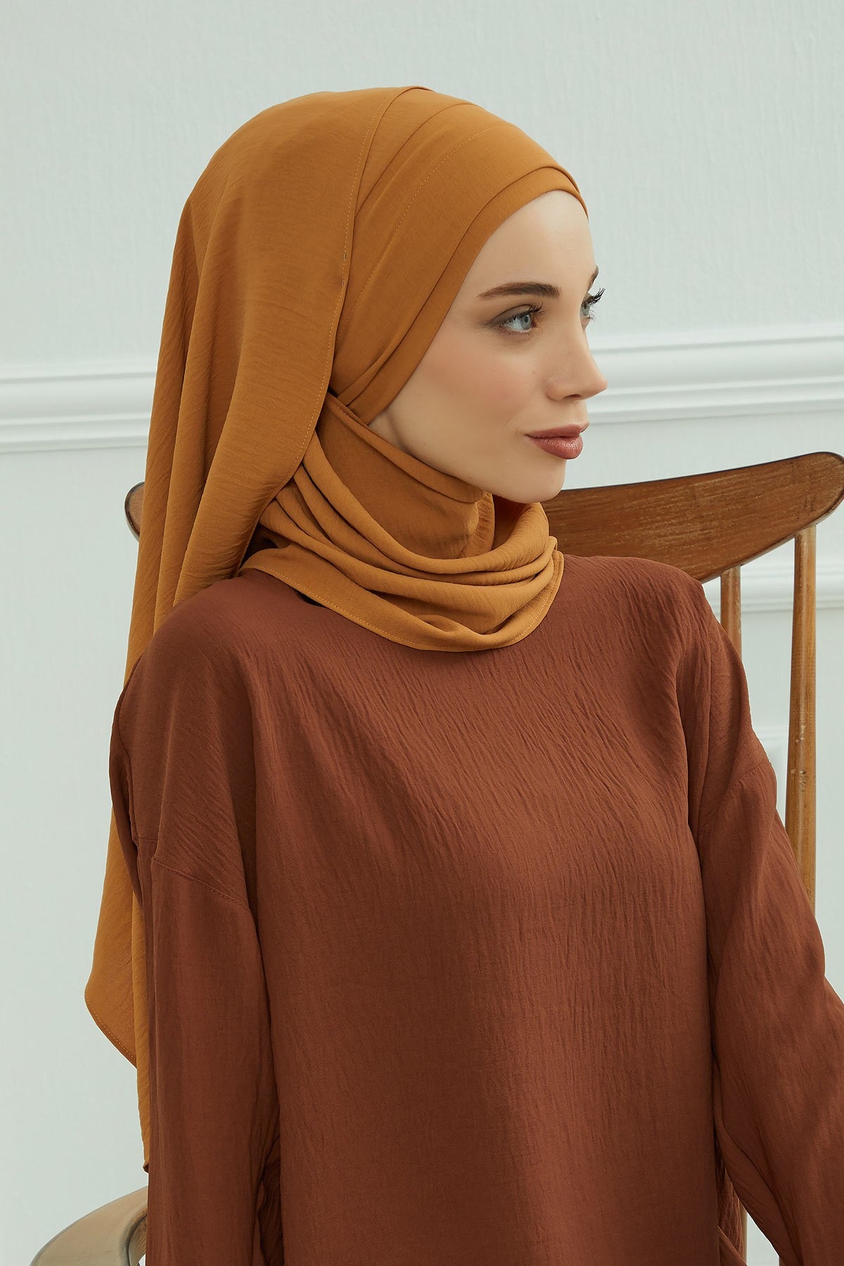 Instant Lightweight Aerobin Shawl Head Turbans For Women Headwear Stylish Head Wrap Elegant Design,CPS-93 Tawny Brown