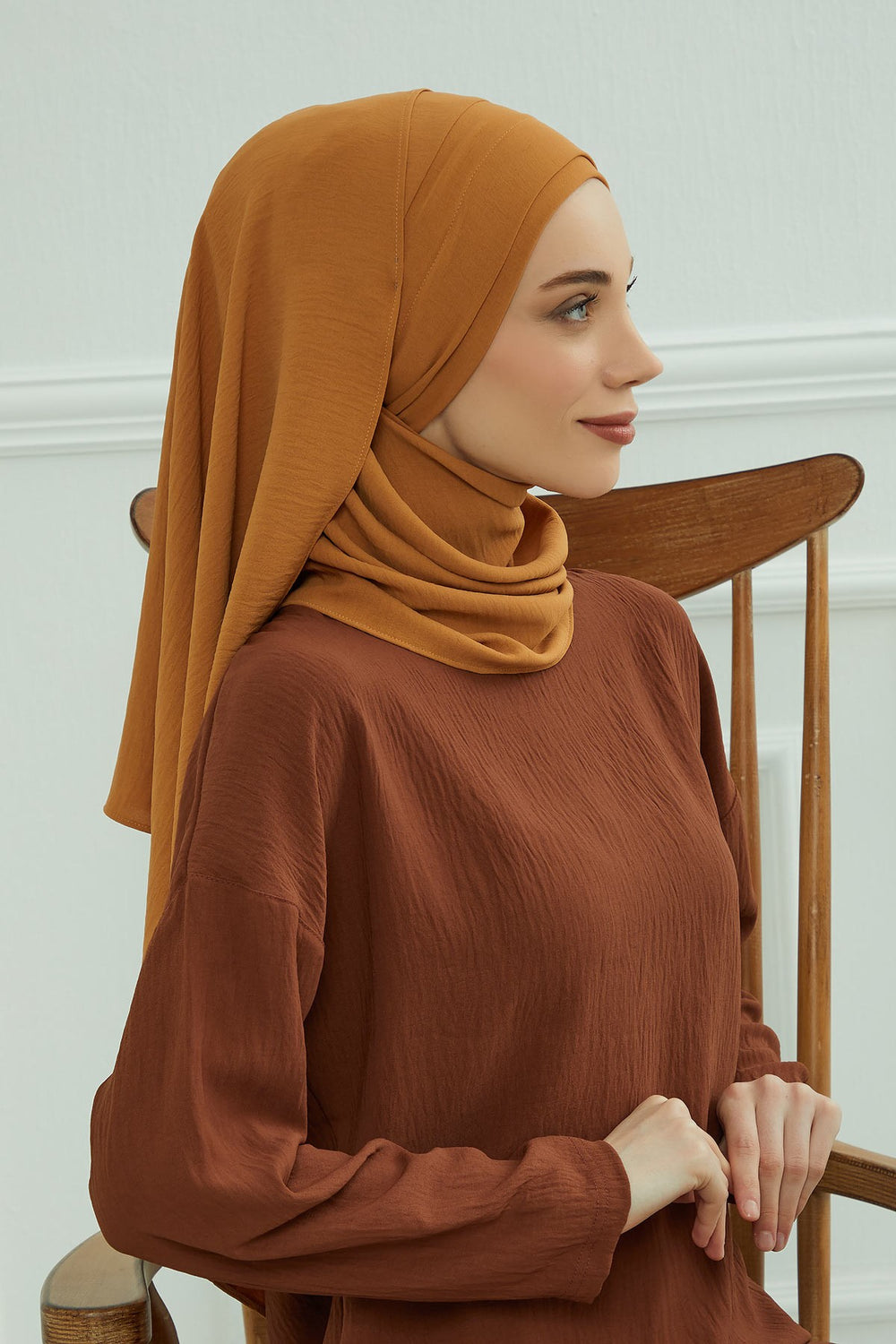Instant Lightweight Aerobin Shawl Head Turbans For Women Headwear Stylish Head Wrap Elegant Design,CPS-93 Tawny Brown