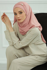 Instant Lightweight Aerobin Shawl Head Turbans For Women Headwear Stylish Head Wrap Elegant Design,CPS-94 Pink