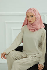Instant Lightweight Aerobin Shawl Head Turbans For Women Headwear Stylish Head Wrap Elegant Design,CPS-94 Pink