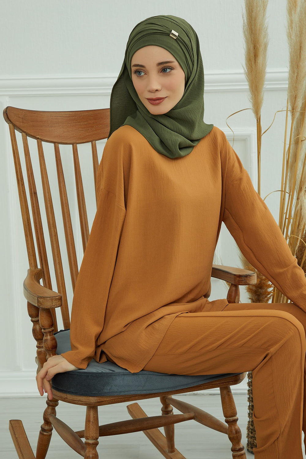 Instant Lightweight Aerobin Shawl Head Turbans For Women Headwear Stylish Head Wrap Elegant Design,CPS-94 Army Green