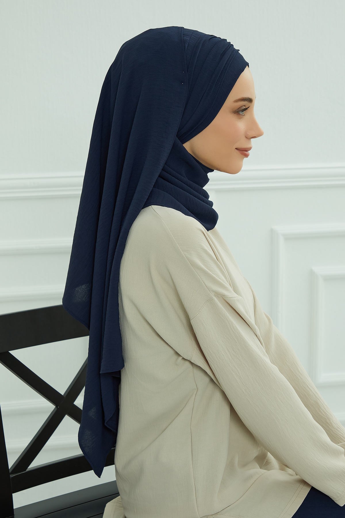 Instant Lightweight Aerobin Shawl Head Turbans For Women Headwear Stylish Head Wrap Elegant Design,CPS-94 Navy Blue