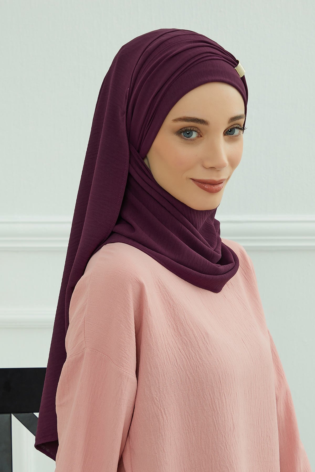 Instant Lightweight Aerobin Shawl Head Turbans For Women Headwear Stylish Head Wrap Elegant Design,CPS-94 Purple