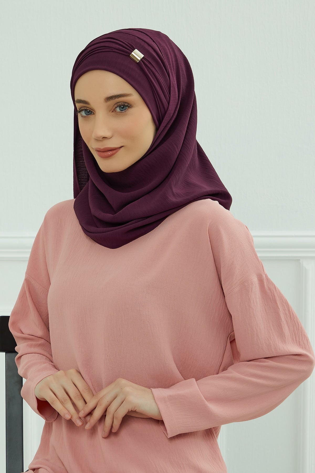 Instant Lightweight Aerobin Shawl Head Turbans For Women Headwear Stylish Head Wrap Elegant Design,CPS-94 Purple