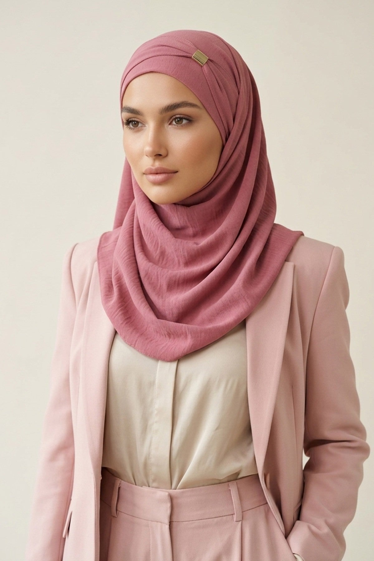 Instant Lightweight Aerobin Shawl Head Turbans For Women Headwear Stylish Head Wrap Elegant Design,CPS-94 Dark Pink