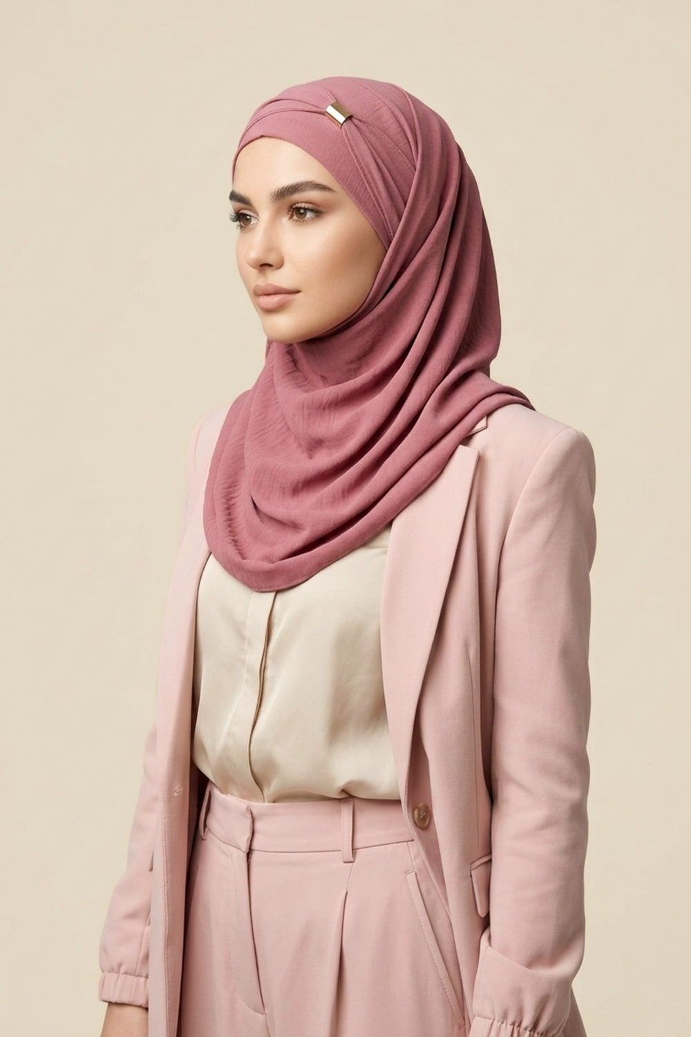 Instant Lightweight Aerobin Shawl Head Turbans For Women Headwear Stylish Head Wrap Elegant Design,CPS-94 Dark Pink