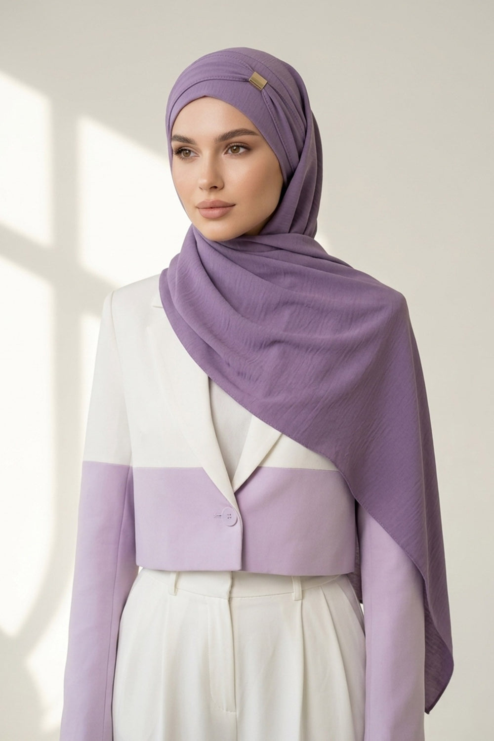 Instant Lightweight Aerobin Shawl Head Turbans For Women Headwear Stylish Head Wrap Elegant Design,CPS-94 Purple 2