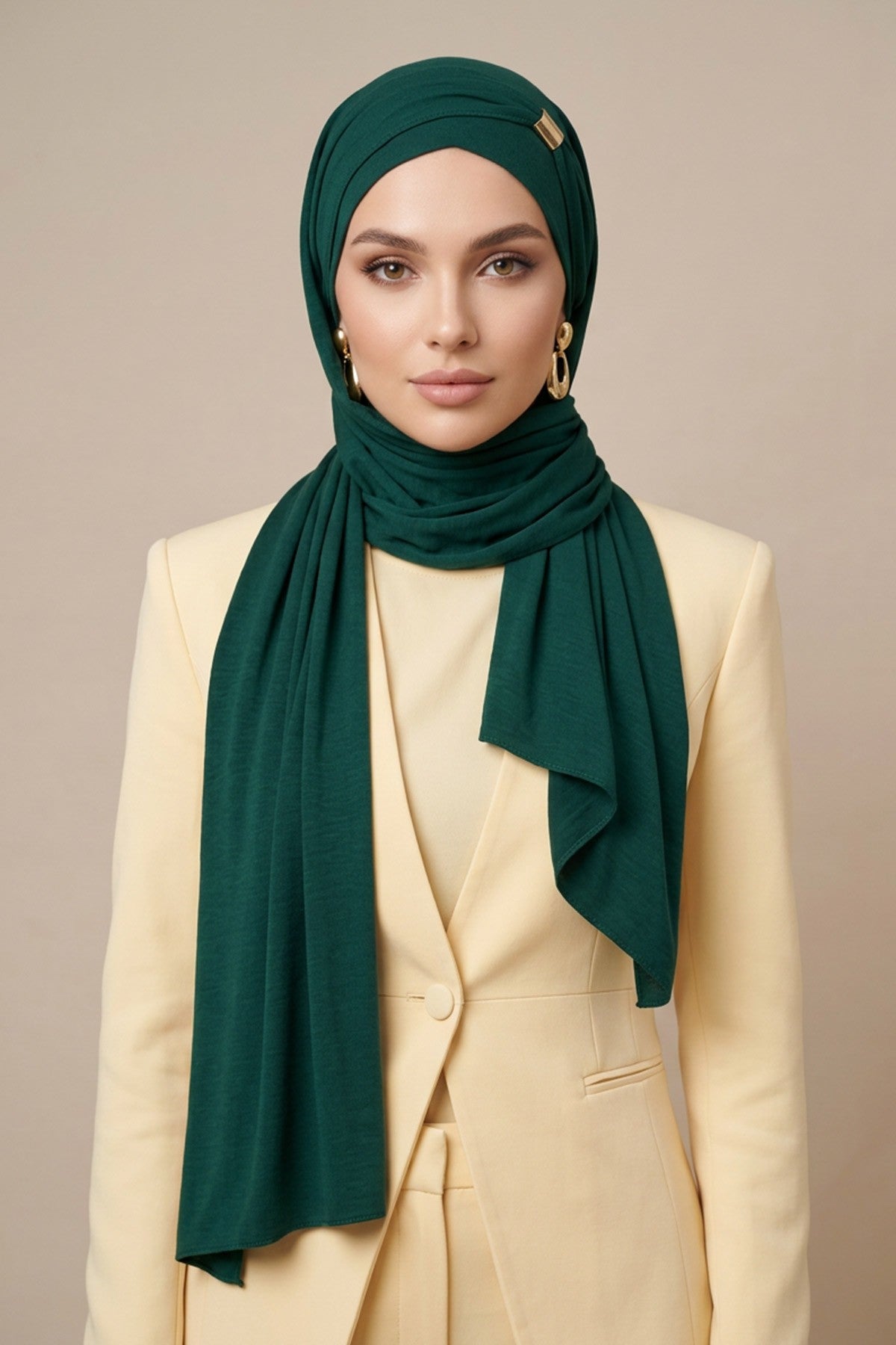 Instant Lightweight Aerobin Shawl Head Turbans For Women Headwear Stylish Head Wrap Elegant Design,CPS-94 Dark Green