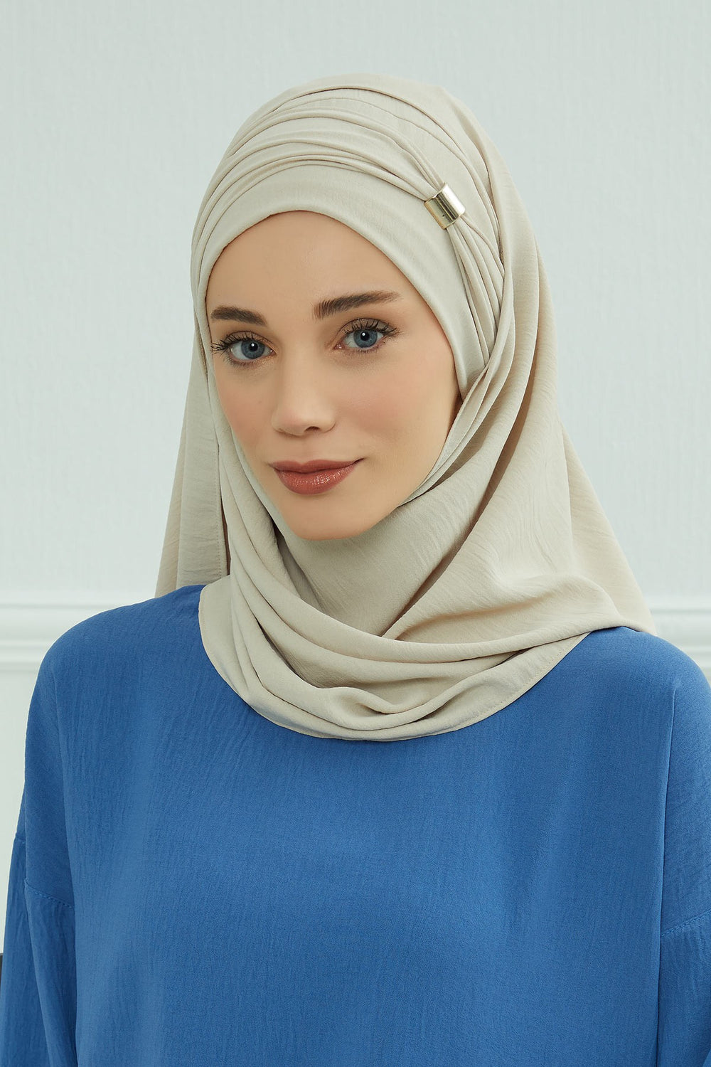 Instant Lightweight Aerobin Shawl Head Turbans For Women Headwear Stylish Head Wrap Elegant Design,CPS-94 Beige