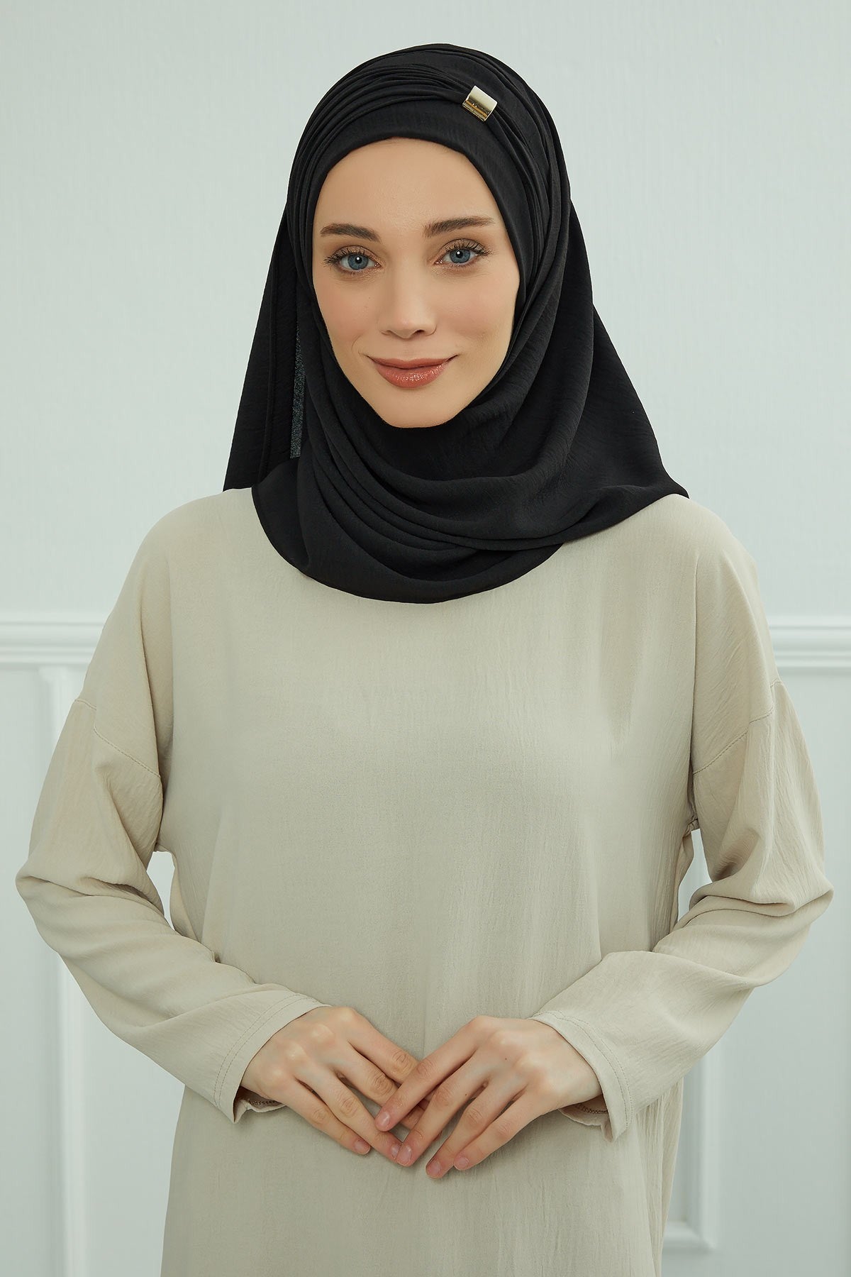 Instant Lightweight Aerobin Shawl Head Turbans For Women Headwear Stylish Head Wrap Elegant Design,CPS-94 Black