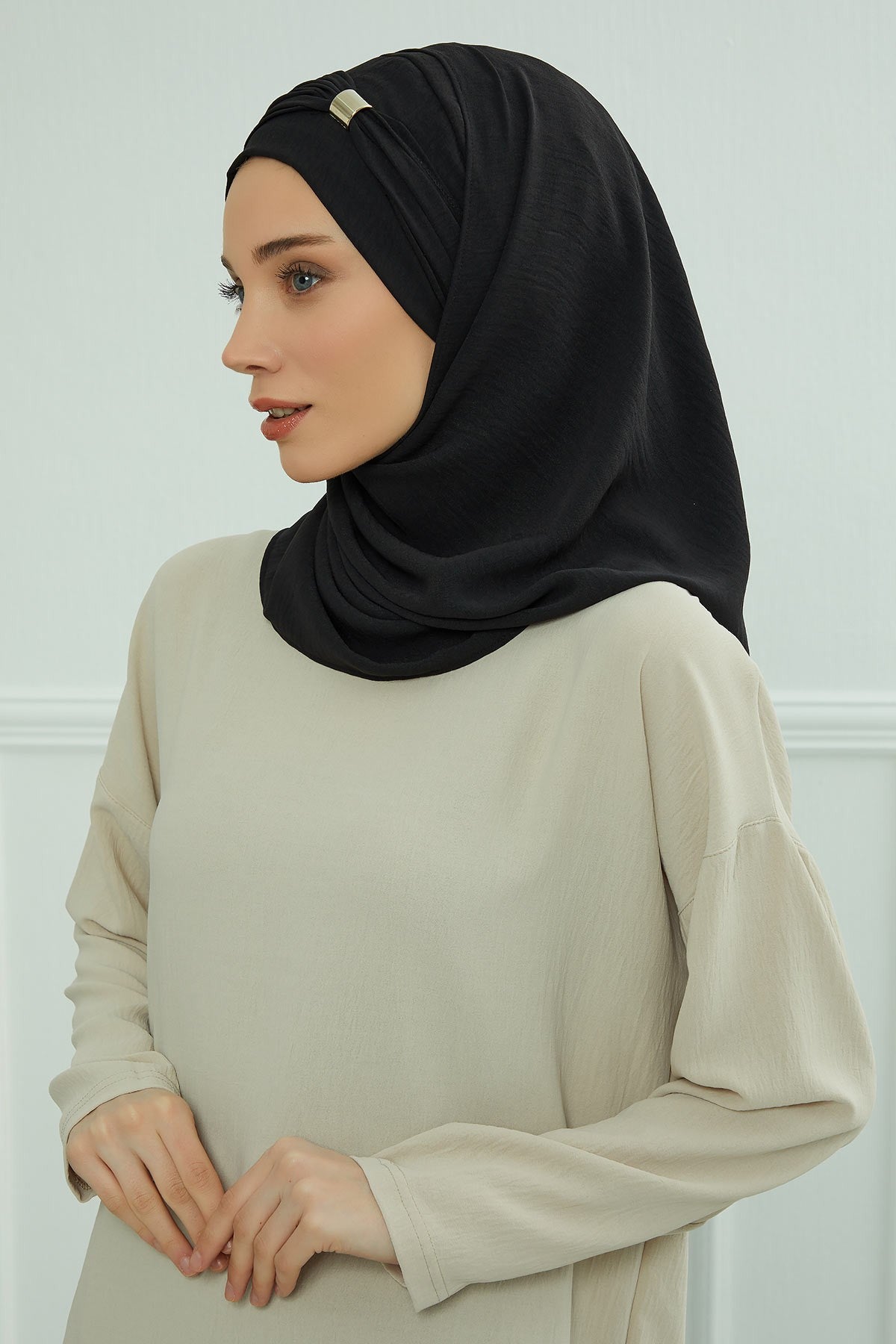 Instant Lightweight Aerobin Shawl Head Turbans For Women Headwear Stylish Head Wrap Elegant Design,CPS-94 Black