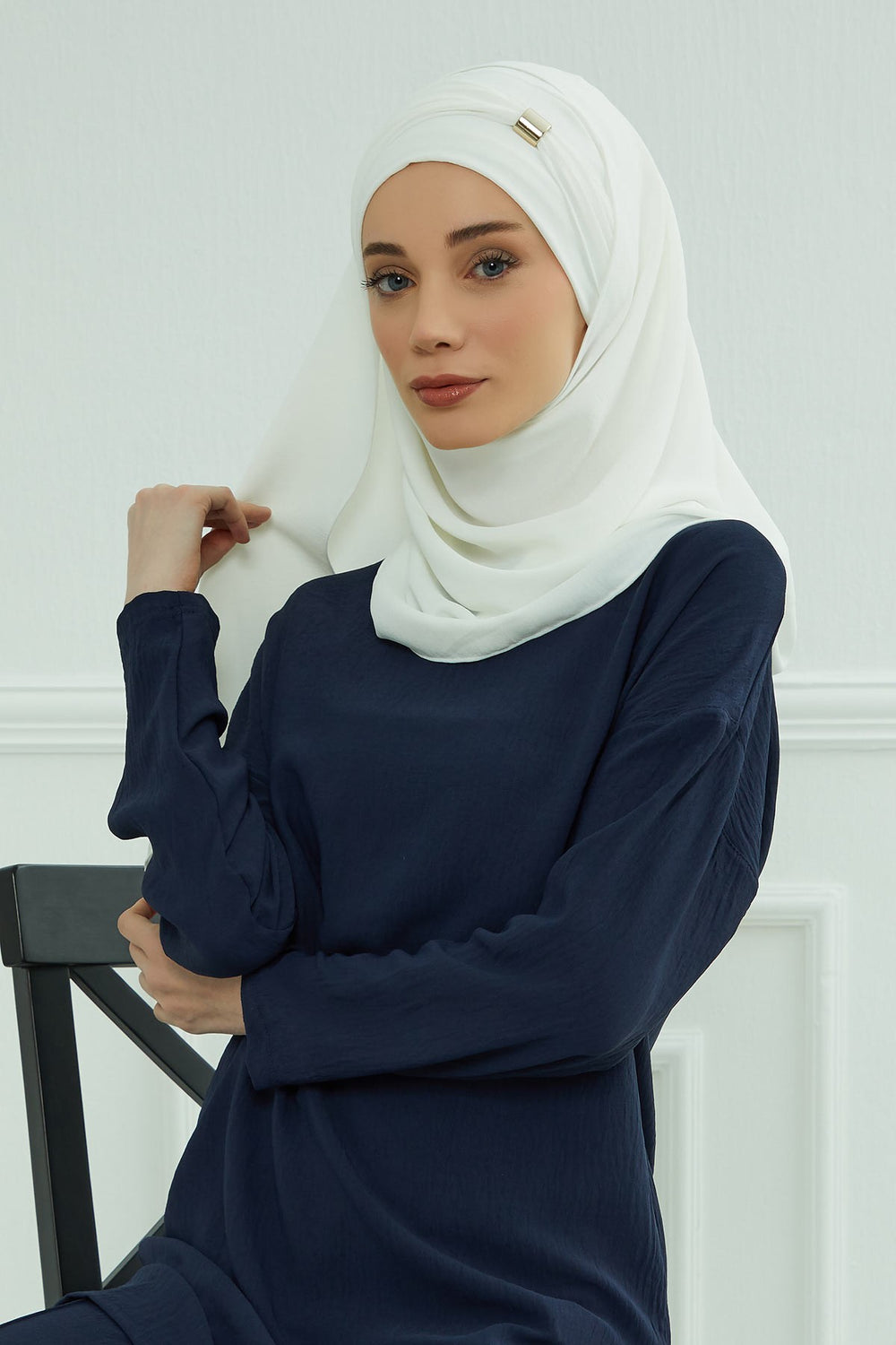 Instant Lightweight Aerobin Shawl Head Turbans For Women Headwear Stylish Head Wrap Elegant Design,CPS-94 White