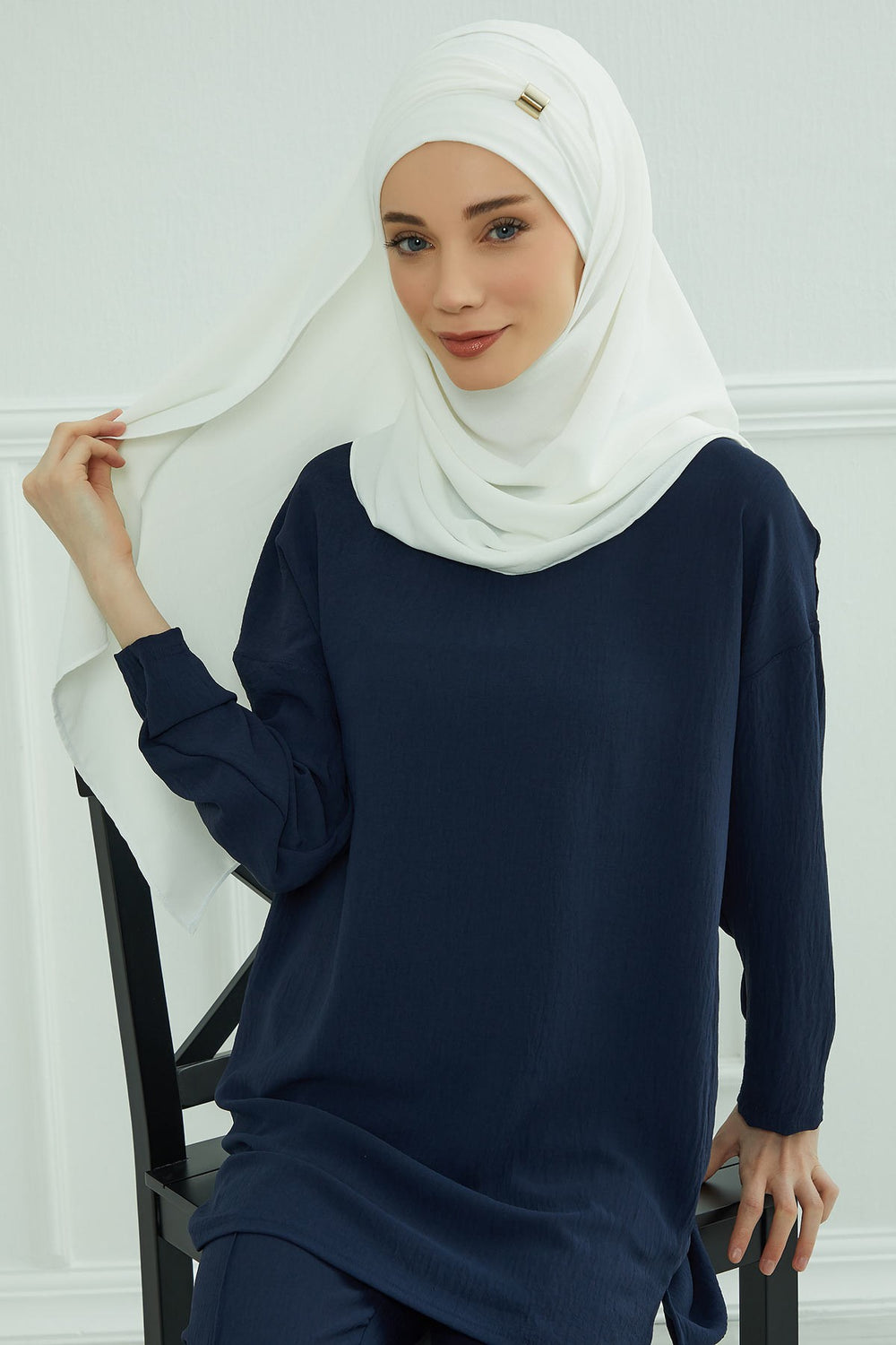 Instant Lightweight Aerobin Shawl Head Turbans For Women Headwear Stylish Head Wrap Elegant Design,CPS-94 White
