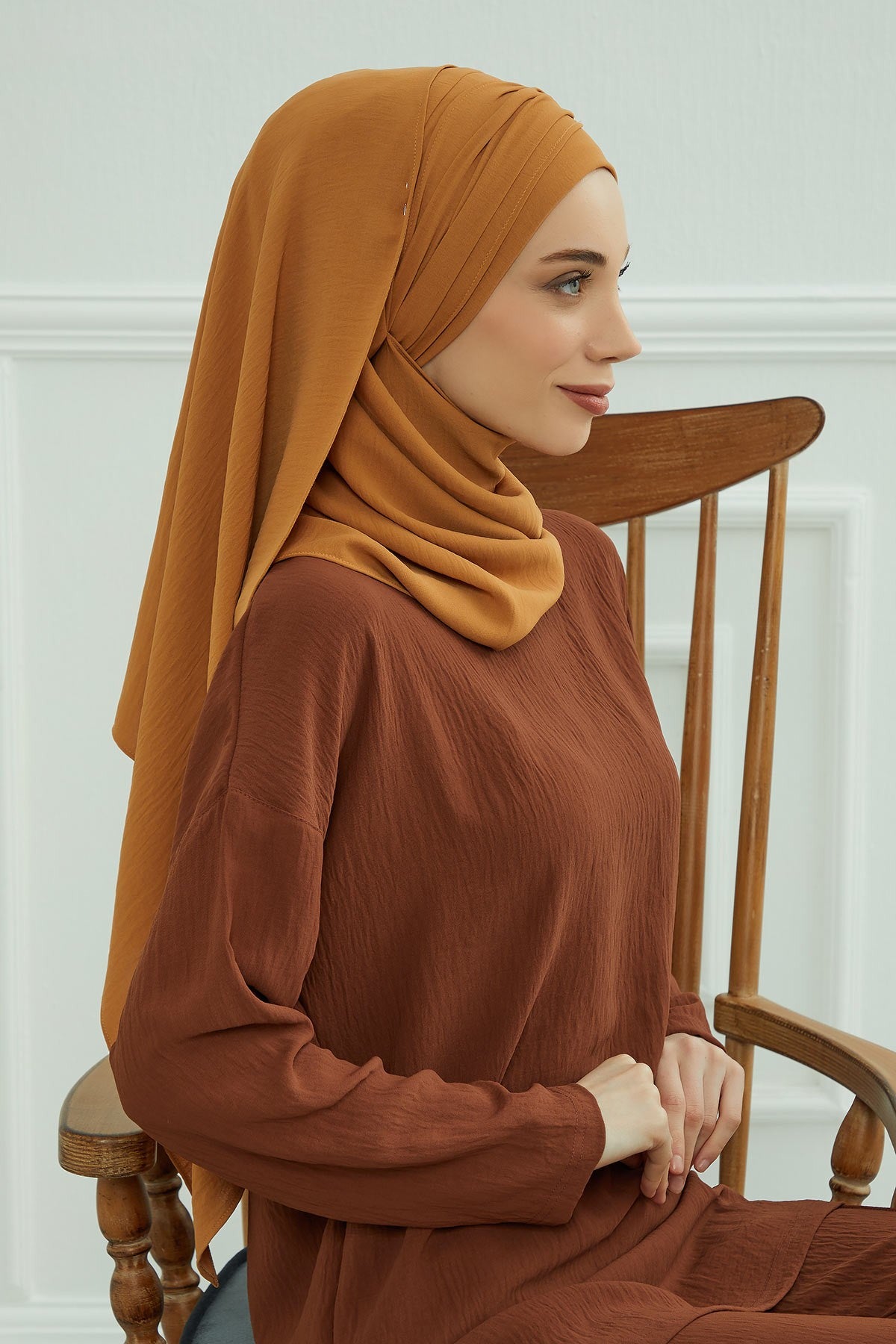 Instant Lightweight Aerobin Shawl Head Turbans For Women Headwear Stylish Head Wrap Elegant Design,CPS-94 Tawny Brown