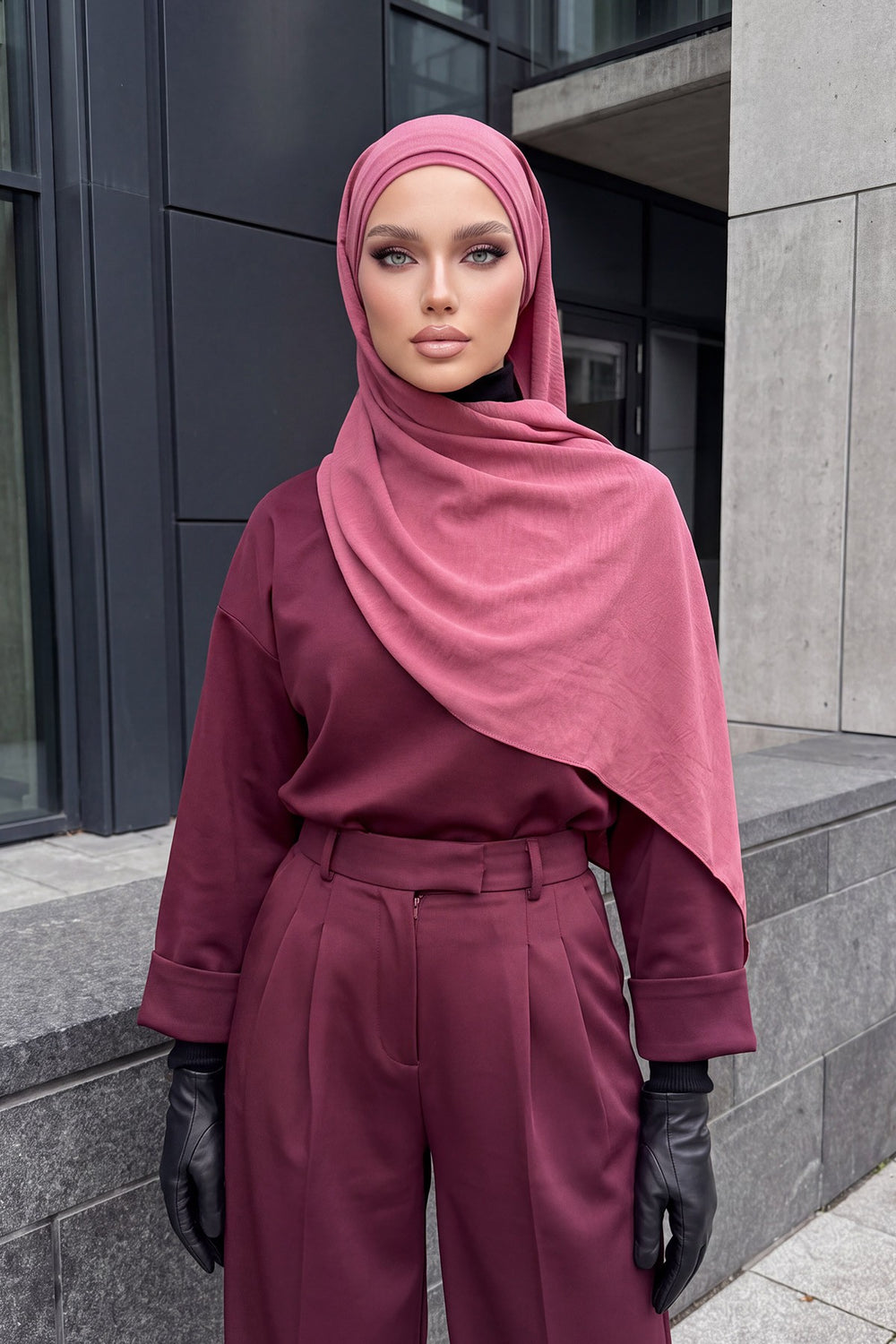 Instant Lightweight Aerobin Shawl Head Turbans For Women Headwear Stylish Head Wrap Elegant Design,CPS-93 Dark Pink
