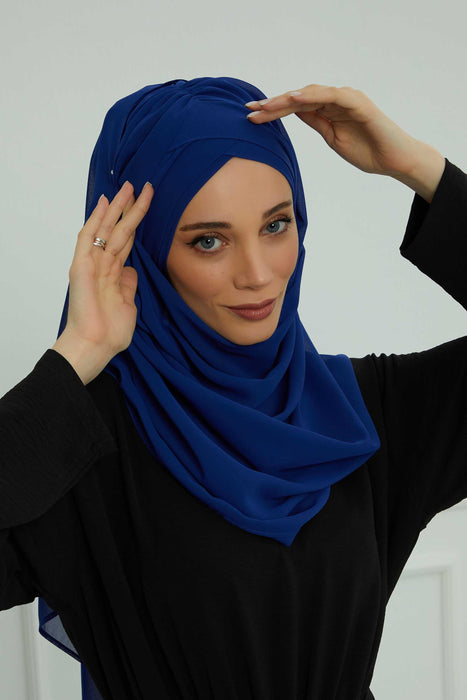 Instant Scarf Chiffon Shawl for Women Headwear Turban Ready to Wear Scarf,CPS-502