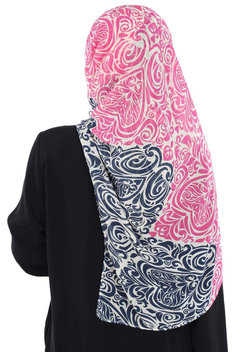 Eleganter gemusterter Instant-Chiffon-Schal-Hijab für Damen, leichtes, atmungsaktives Damen-Kopftuch, CPS-502D