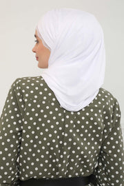 Instant Shawl for Women %95 Cotton Modesty Turban Lace Detailed Head Wrap Scarf Front Trimmed,CPS-48 White