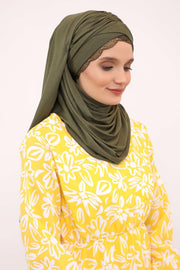 Instant Shawl for Women %95 Cotton Modesty Turban Lace Detailed Head Wrap Scarf Front Trimmed,CPS-48 White