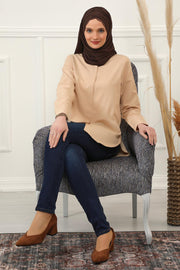 Instant Shawl for Women %95 Cotton Modesty Turban Lace Detailed Head Wrap Scarf Front Trimmed,CPS-48 Brown