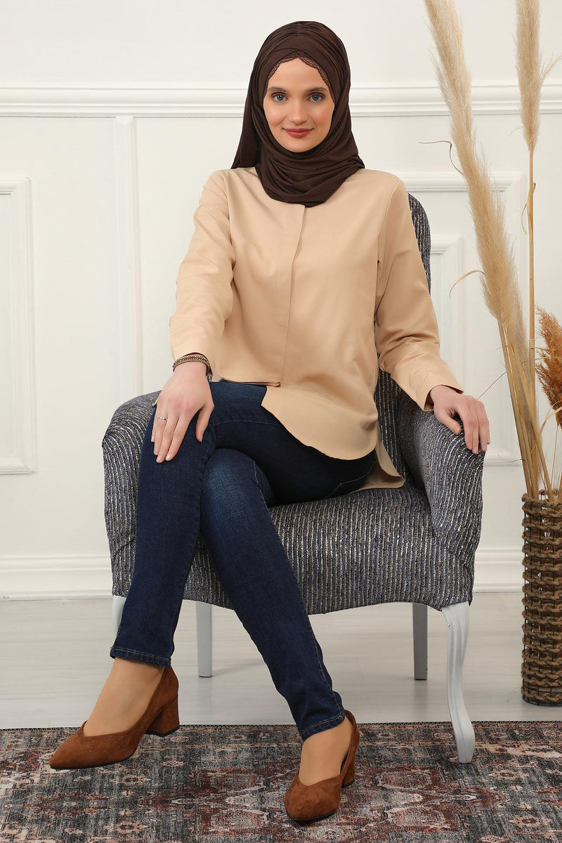 Instant Shawl for Women %95 Cotton Modesty Turban Lace Detailed Head Wrap Scarf Front Trimmed,CPS-48 Brown