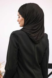 Instant Shawl for Women %95 Cotton Modesty Turban Lace Detailed Head Wrap Scarf Front Trimmed,CPS-48 Black