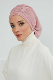 Instant Turban Chiffon Scarf Head Turbans For Women Headwear Stylish Elegant Design,HT-107 Powder