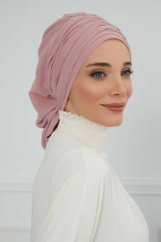 Instant Turban Chiffon Scarf Head Turbans For Women Headwear Stylish Elegant Design,HT-107 Powder