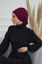 Instant Turban Chiffon Scarf Head Turbans For Women Headwear Stylish Elegant Design,HT-107 Damson