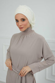 Instant Turban Chiffon Scarf Head Turbans For Women Headwear Stylish Elegant Design,HT-107 Ivory