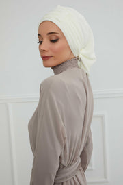 Instant Turban Chiffon Scarf Head Turbans For Women Headwear Stylish Elegant Design,HT-107 Ivory