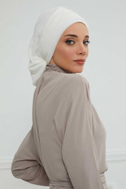 Instant Turban Chiffon Scarf Head Turbans For Women Headwear Stylish Elegant Design,HT-107 Off-White