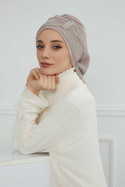 Instant Turban Chiffon Scarf Head Turbans For Women Headwear Stylish Elegant Design,HT-107 Mink