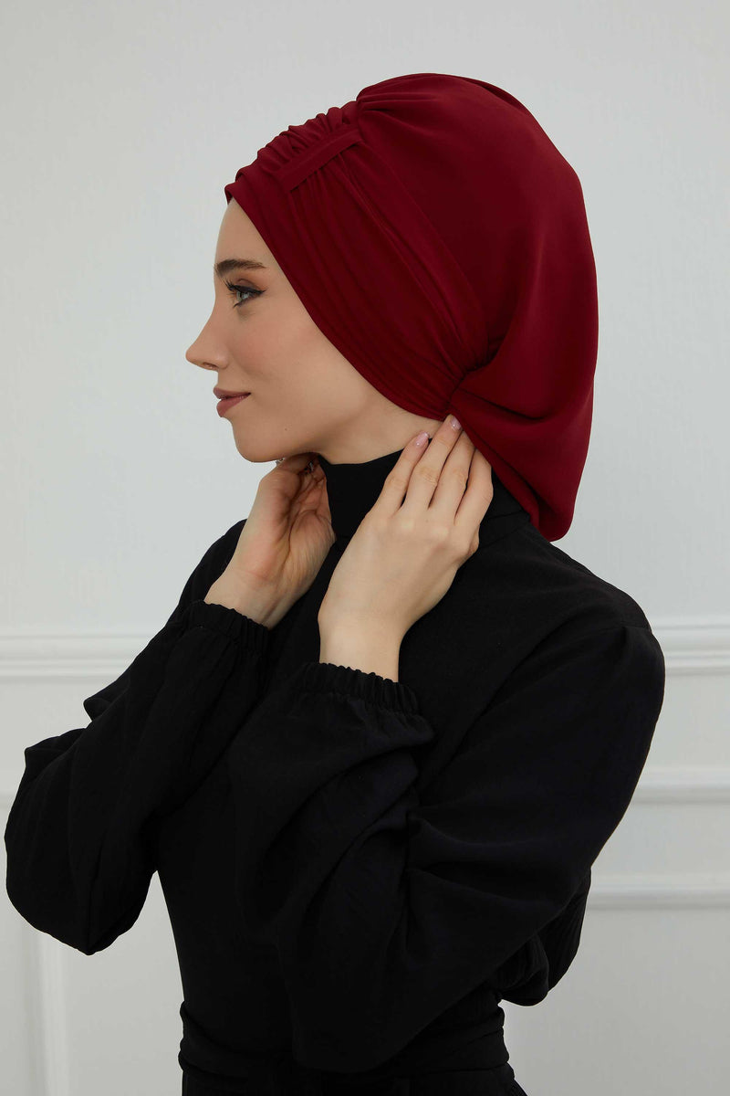 Instant Turban Chiffon Scarf Head Turbans For Women Headwear Stylish Elegant Design,HT-107 Maroon