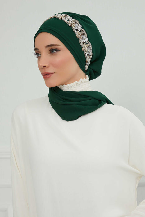 Instant Turban Chiffon Scarf Head Turbans with Unique Accessory For Women Headwear Stylish Elegant Design,HT-101