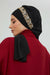 Instant Turban Chiffon Scarf Head Turbans with Unique Accessory For Women Headwear Stylish Elegant Design,HT-101 Black-Gold