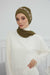 Instant Turban Chiffon Scarf Head Turbans with Unique Accessory For Women Headwear Stylish Elegant Design,HT-101 Army Green-Gold