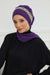 Instant Turban Chiffon Scarf Head Turbans with Unique Accessory For Women Headwear Stylish Elegant Design,HT-101 Purple-Silver