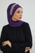 Instant Turban Chiffon Scarf Head Turbans with Unique Accessory For Women Headwear Stylish Elegant Design,HT-101 Purple-Silver