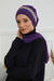 Instant Turban Chiffon Scarf Head Turbans with Unique Accessory For Women Headwear Stylish Elegant Design,HT-101 Purple-Silver