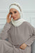 Instant Turban Chiffon Scarf Head Turbans with Unique Accessory For Women Headwear Stylish Elegant Design,HT-101 Ivory-Silver
