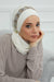 Instant Turban Chiffon Scarf Head Turbans with Unique Accessory For Women Headwear Stylish Elegant Design,HT-101 Ivory-Silver